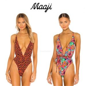 MAAJI Reversible Kenya Journey Safari One Piece In Orange sz S NWT